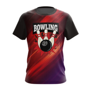 Męski front koszulki na kręgle Bowling Team