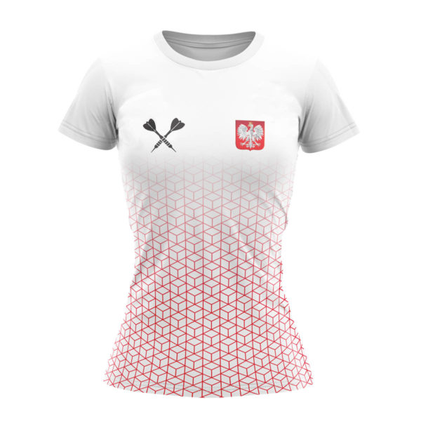 Przód koszulki Darts Polska w wersji damskiej