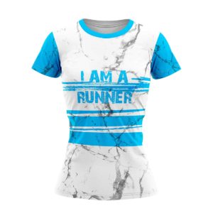Przod damskiej koszulki biegowej I am Runner